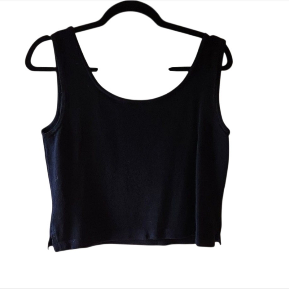 St. John Basics Black Fitted Tank Top Medium